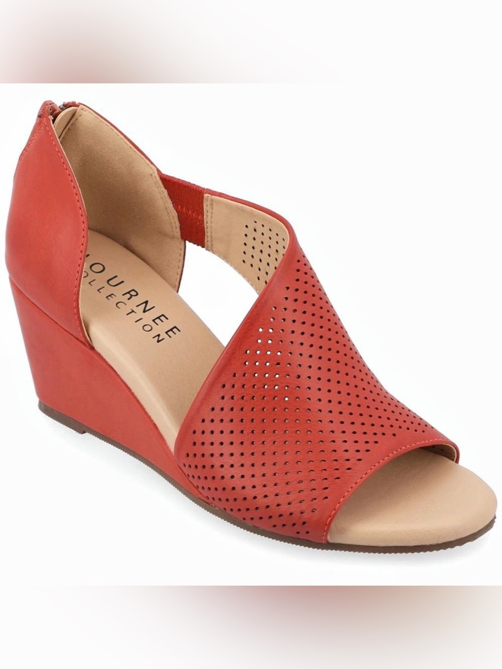 Journee Collection Aretha Rust Wedge Sandals Wide Size 7.5